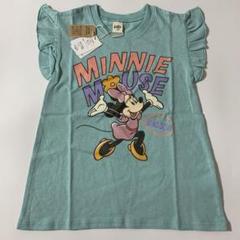 新品　タグ付き　ミニーちゃん　お花　エメラルドグリーン　Tシャツ　120 ワンピ