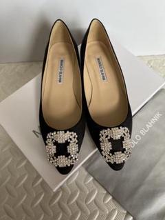 最終お値下げ‼️Manolo Blahnik ハンギシフラット レザー 34 最終お値下げ‼️Manolo Blahnik ハンギシフラット レザー 34