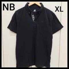 new balance　ニューバランス　鹿の子　半袖　ポロシャツ　黒　XL