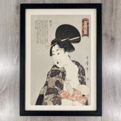 喜多川歌麿 手摺木版画 『咲分け言葉の花　かかあ』悠々洞出版 昭和時代 浮世絵 喜多川歌麿 手摺木版画 『咲分け言葉の花 かかあ』悠々洞出版