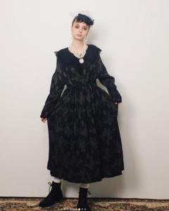 manana suerte ジャガードカシュクールワンピース ブラックのサムネイル