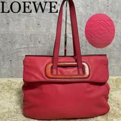 LOEWE フラップショルダーバッグ ナッパレザー エナメルレザー ピンク