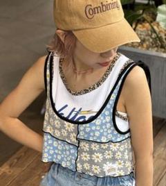 【最終価格】美品 ハローサンフランシスコ フラワーパッチワークビスチェキャミ