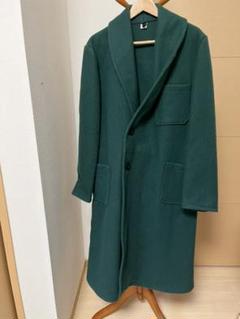 ブルガリア軍 ショールカラー ウールロングコート グリーン