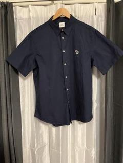 現行 ポールスミス Sports Stripe Zebra 半袖シャツ ネイビー