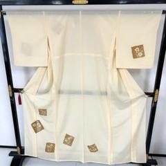 刺繍 裄68 京呉昌謹製 パールトーン加工 紋無し 付下げ 正絹 T