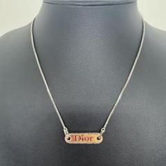 ✨Dior✨ディオール✨CD✨Diorロゴ✨レッドプレート✨シルバー✨ネックレス