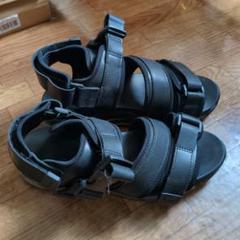 【未使用美品】HARE 厚底 ベルクロ シャークソールサンダル BLACK M HARE ベルト シャーク ソール サンダル 厚底 スリーベルト