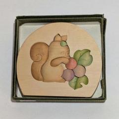 未使用 木製 立体パズル 可愛いリス 置物