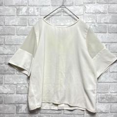ロペピクニック 2way 5分袖 ブラウス M アイボリー オフィカジ とろみ