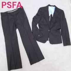 PSFA レディース パンツ スーツ セットアップ シルク混 ブラック