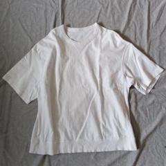 ジーユー Tシャツ XLサイズ ホワイト メンズ 大きめ ゆったりリブ シンプル
