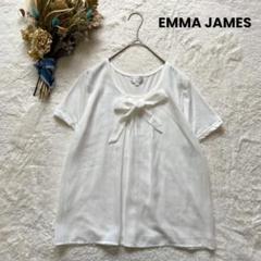 EMMAJAMES 【L】 シフォンボウタイ付き異素材切り替えトップス オフィス