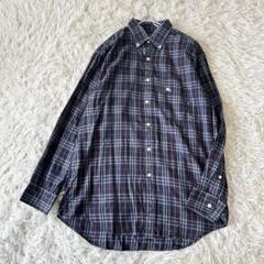 バーバリー Burberrys ノバチェック 長袖シャツ ネイビー コットン L