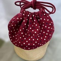 コムサイズム　水玉模様の浴衣用バック