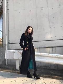 【安室奈美恵】SLY ロングコート ベビドン カシミヤ混 ナポレオンコート　M 安室奈美恵】SLY ロングコート ベビドン カシミヤ混 ナポレオン