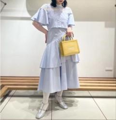 極美品　FURFUR 2way ティアードワンピース フレア ロング丈 フリル