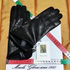 女性 メローラ ナッパ黒 カシミア黒 革手袋 グローブ MEROLA
