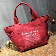 ⭐️新品⭐️トートバッグ 2way レディース ハンドバッグ キャンバス 赤