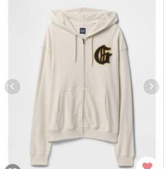 GAP ロゴジップアップパーカー ベージュ