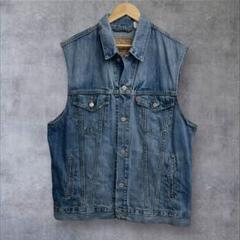 リーバイス　デニム　ダウン　ベスト　y2k アメカジ Levi's LEVI'S リーバイス 90S 1st 71506XX ブルー ビッグE均等V