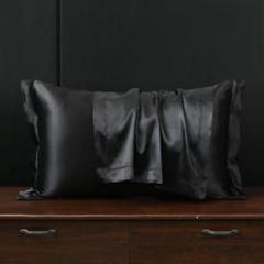 ★2枚セット★枕カバー★ブラック★シルク枕カバー 48*74cm★色変更可能
