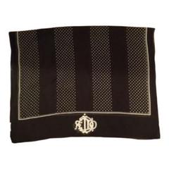 【希少】Christian Dior ディオール 大判ストール ロゴ刺繍 クリスチャンディオール ウール100% ロゴ刺繍 大判ストール 膝掛