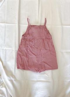 ZARA BABY 赤と白のチェックサロペット　104 3-4歳