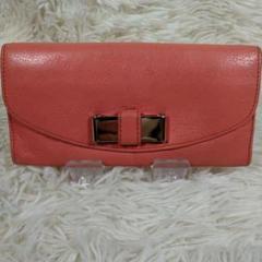 CHLOE レザー 長財布 リボン ピンク
