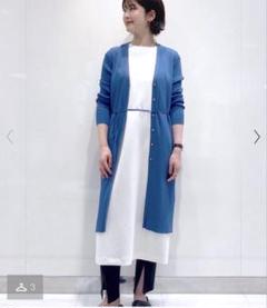 美品★セオリーリュクス ロングカーディガン　リプ網カーディガン　ウォッシャブルのサムネイル