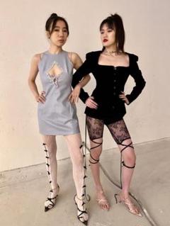 Nodress レザーワンピース ミニワンピース ブルー レア