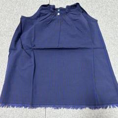 新品　makie ネイビーとブラウンのストライプシャツワンピース　2A 90