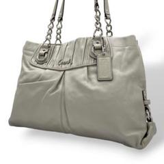 coach コーチ トートバッグ レザー ギャザー チェーン チャーム S78