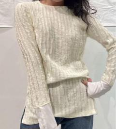 アメリ　TAPE EMBROIDERY TOP フリーサイズ