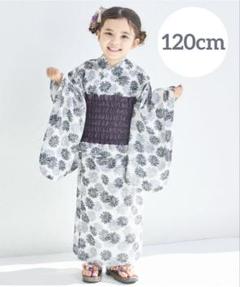 【新品】ペアマノン 120cm 浴衣　ブラックアイボリー