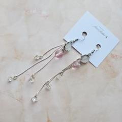 ハンドメイド　ロング　チャーム　ピアス　イヤリング　薔薇　可愛い　綺麗のサムネイル