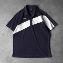 00s adidas パイル生地 ポロシャツ ネイビー