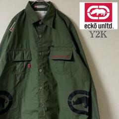 Y2K ecko unltd./ミリタリーシャツ/M/オリーブのサムネイル