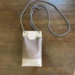 ハンドメイド レザー 手作りスマホショルダー