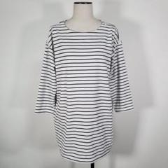 クロッシー レディース ミニワンピース レーヨン 白 ボーダー かわいい XL