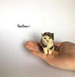ちひ猫さん　猫羊毛フェルト　きじしろ