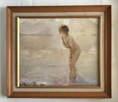 洋画　ポール・シャバス　九月の朝　September Morn 複製画 Amazon.co.jp: シャバ［世界の名画コレクション］『9月の朝