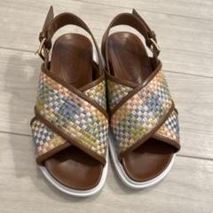 【美品】MARNI ブラック フスベットサンダル　37 マルニ MARNI FUSSBETT フスベット クロスレザーサンダル