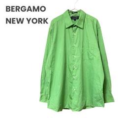 BERGAMO NEW YORK ボタンアップ 長袖 シャツ 無地 メンズ 古着