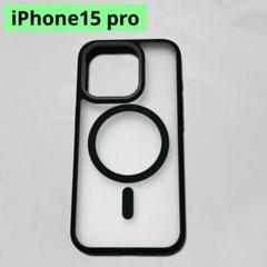 スマホケース iPhone15 pro MagSafe クリア ブラック
