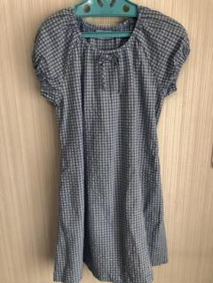 ミキハウス　チェック柄半袖ワンピース 130センチ