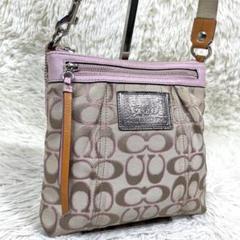 COACH コーチ　ショルダーバッグ キャンバス　レザー シグネチャー