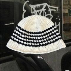 グラニーハット　クラッシャーハット　グラニースクエア　手編み帽子
