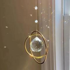 クリスタル サンキャッチャー プリズム 風水 インテリア ゴールド 開運 風鈴