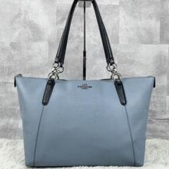 A4可 美品 コーチ レザー トートバッグ ロゴ金具 肩掛け